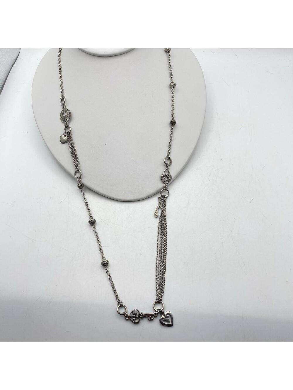Cookkie Lee Charm Necklace Silver Tone 28 Inches